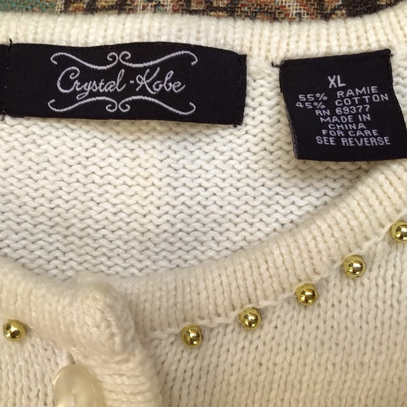 Crystal-Kobe ladies Christmas cardigan. EUC. - Picture 2 of 5